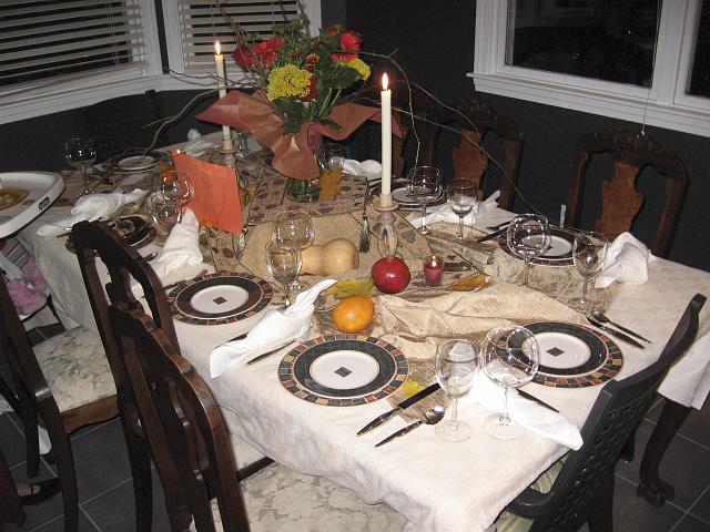 IMG_1669.jpg - Jayn's incredibly beautiful table setting for our Thanksgiving Feast 2007.